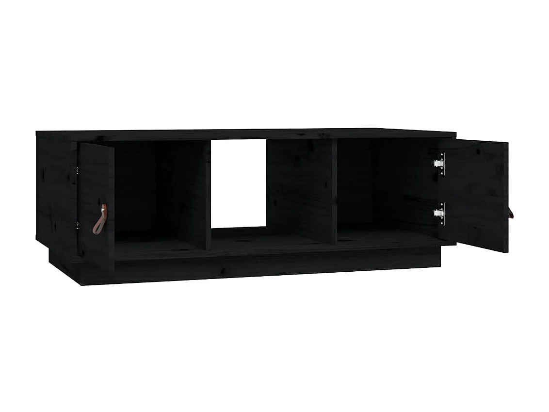 Mesa de centro dourada preta 100x50x35 cm Madeira maciça de pinho