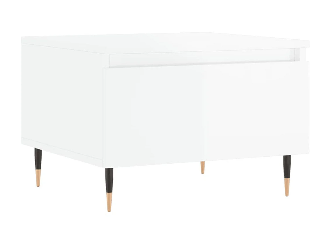 Table basse blanc brillant 50x46x35 cm bois d'ingénierie