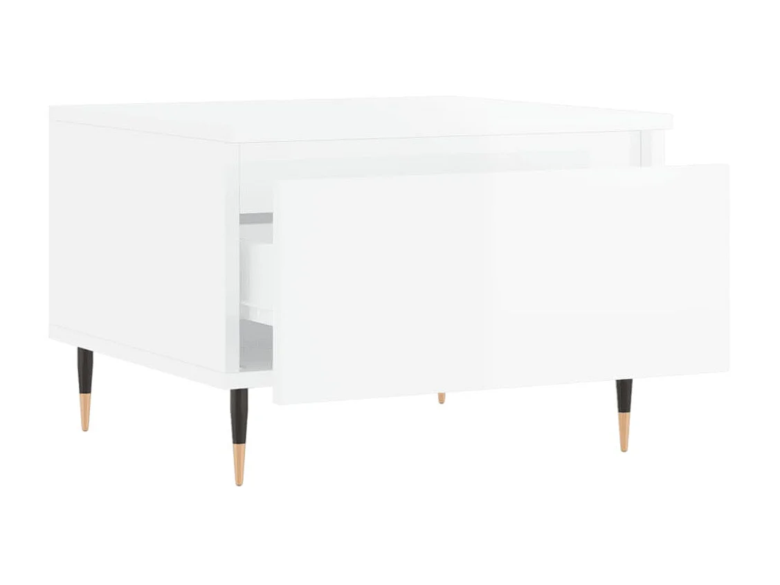 Table basse blanc brillant 50x46x35 cm bois d'ingénierie