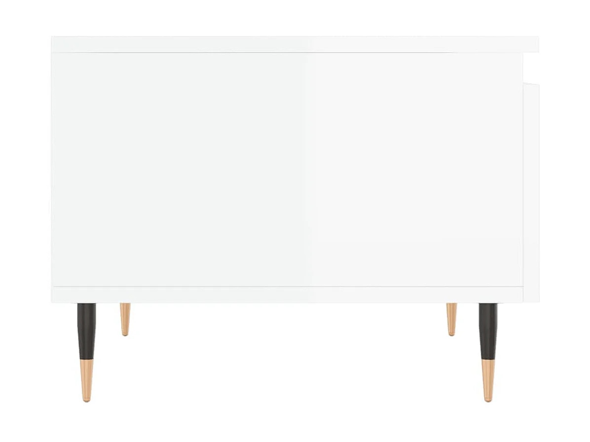 Table basse blanc brillant 50x46x35 cm bois d'ingénierie