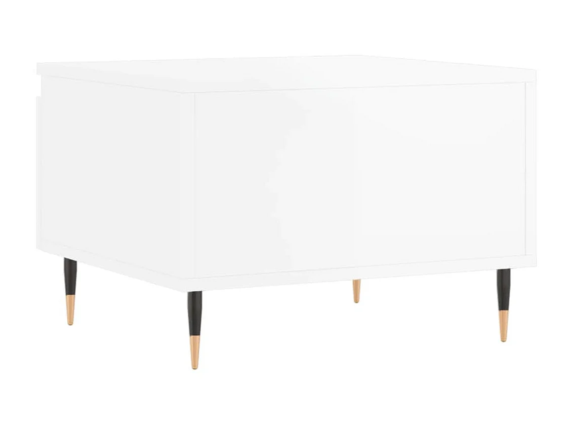 Table basse blanc brillant 50x46x35 cm bois d'ingénierie