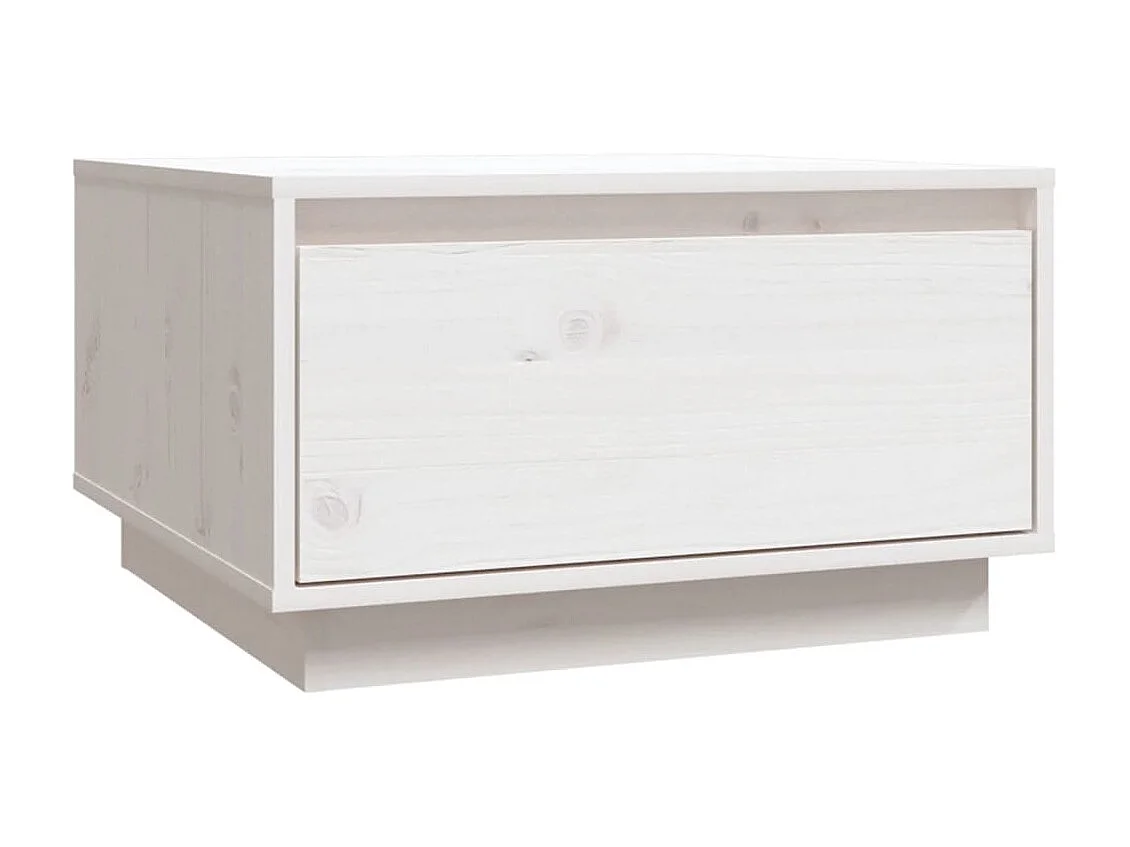 Table basse Blanc 55x56x32 cm Bois massif de pin
