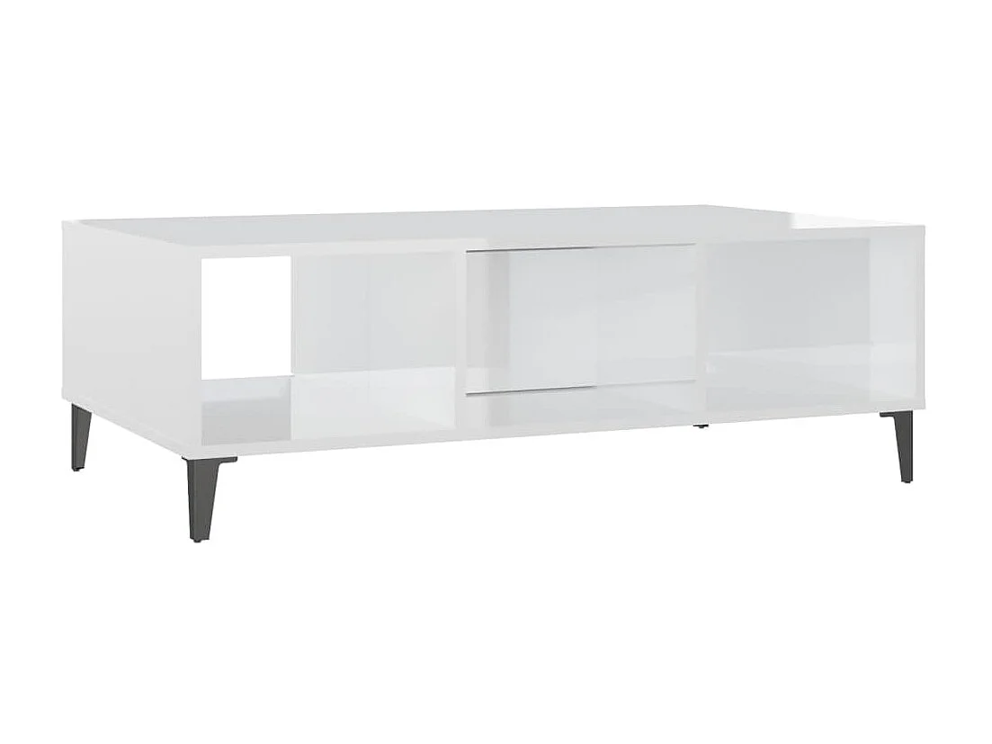 Tavolino Gold Bianco lucido 103,5x60x35 cm Truciolare