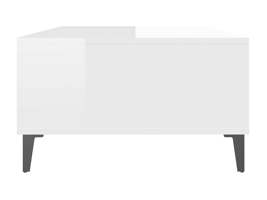 Tavolino Gold Bianco lucido 103,5x60x35 cm Truciolare