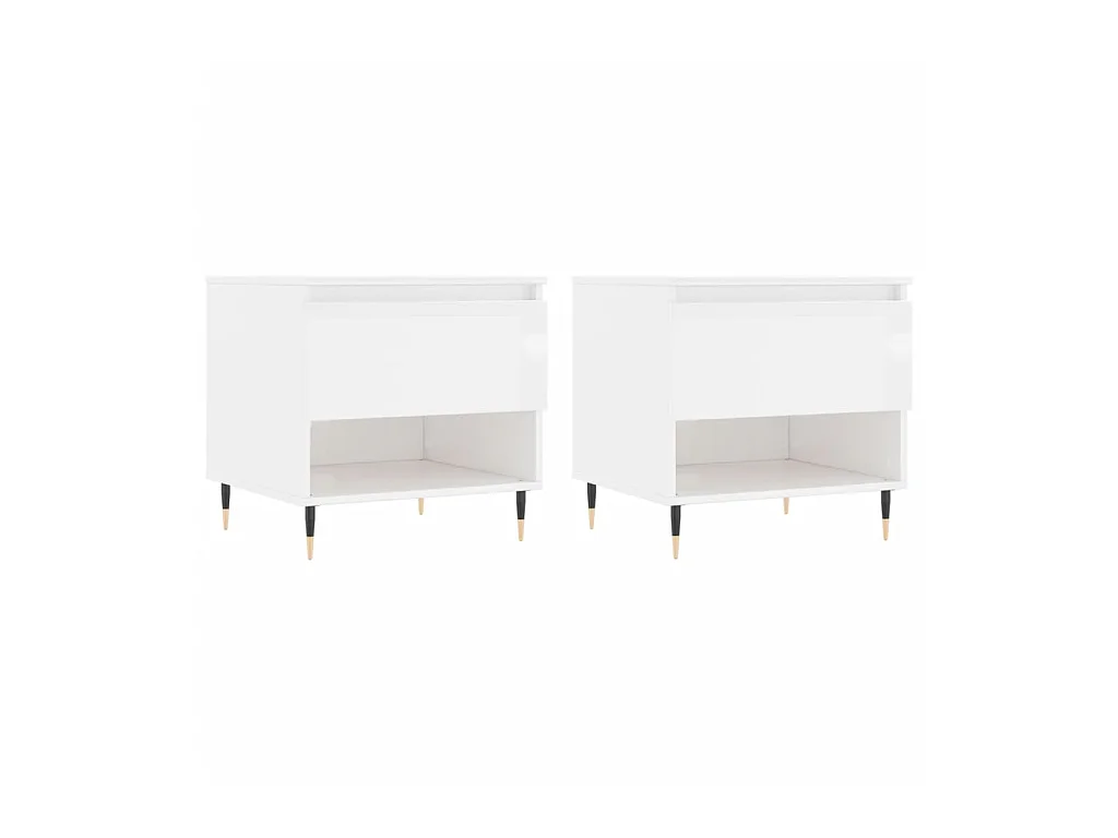 Gold Salontafels 2 stuks glanzend wit 50x46x50cm parket