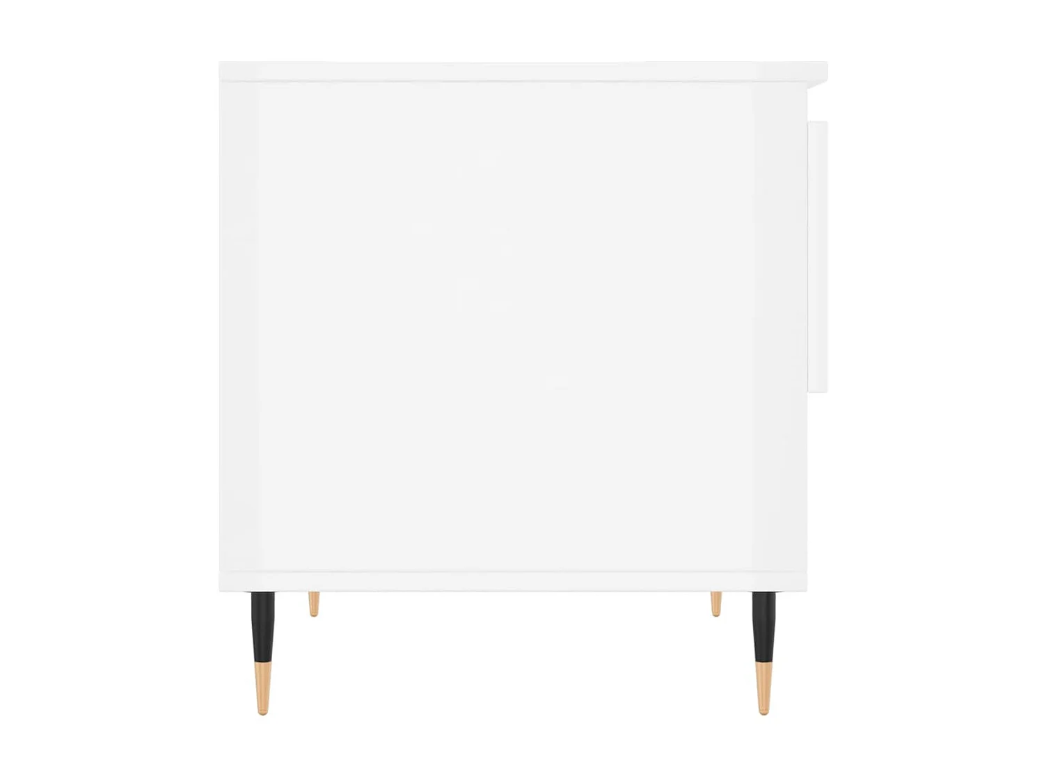 Tavolini Gold 2 pezzi in MDF bianco lucido 50x46x50 cm