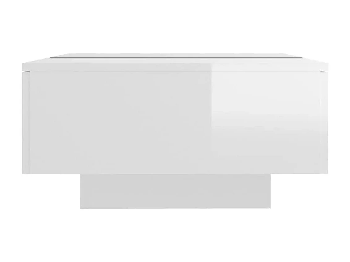 Table basse Blanc brillant 90x60x31 cm Aggloméré