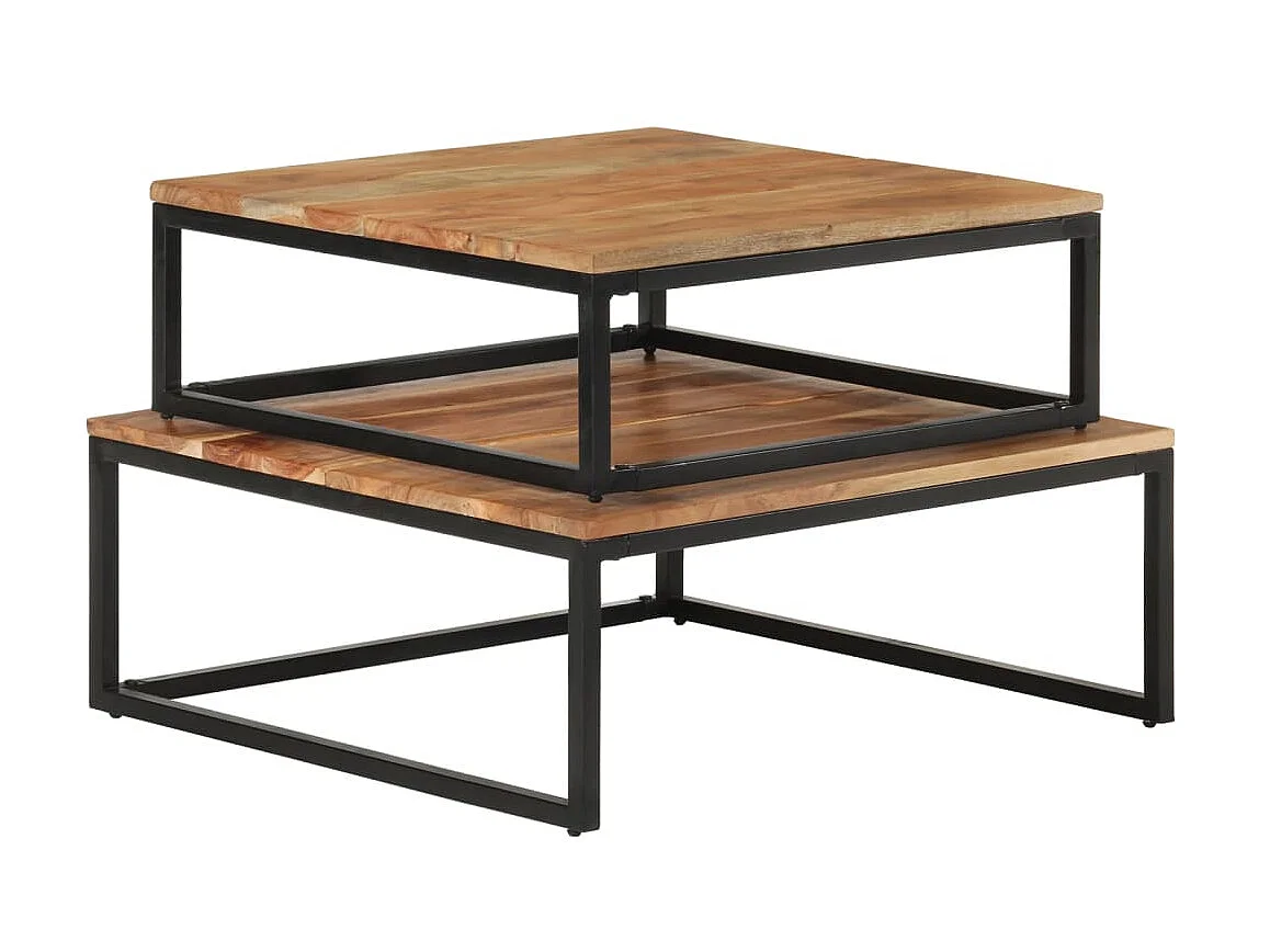 Tables basses gigognes 2 pcs Bois d'acacia massif