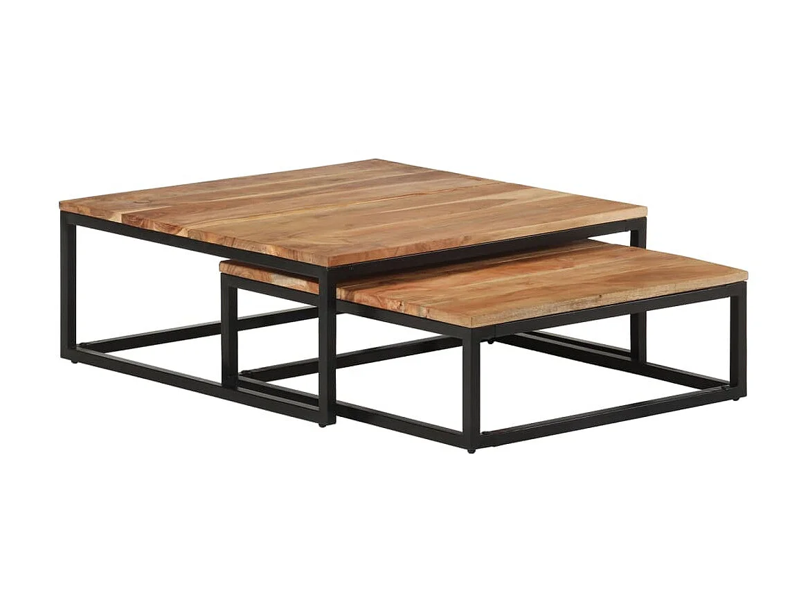 Tables basses gigognes 2 pcs Bois d'acacia massif