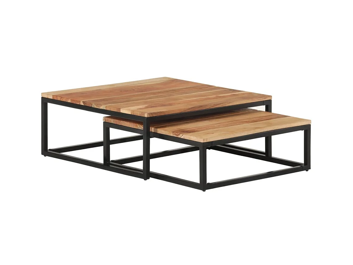Gold Nesting salontafels 2 stuks Massief acaciahout