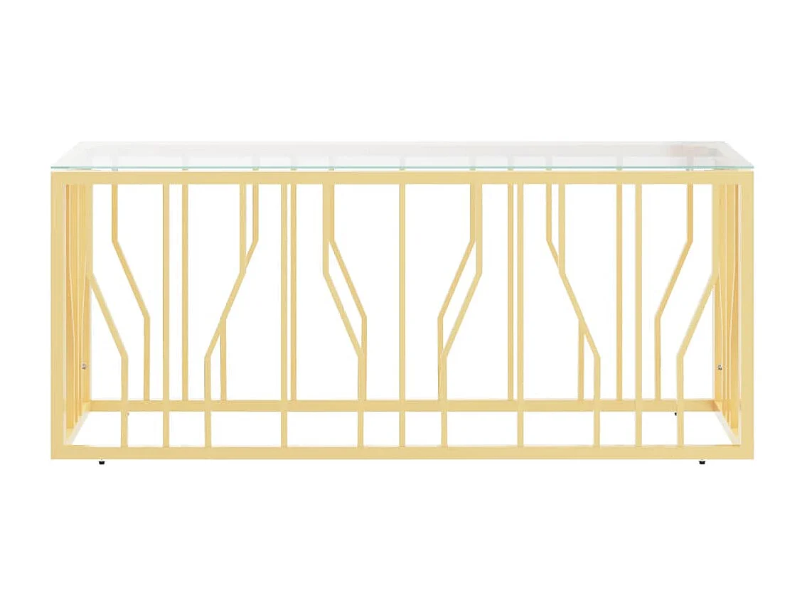 Table basse 110x45x45 cm acier inoxydable et verre