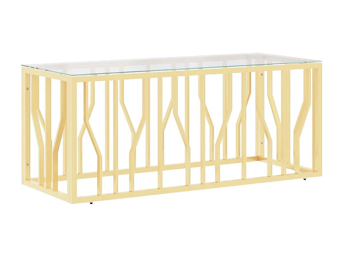 Gold Salontafel 110x45x45 cm RVS en glas