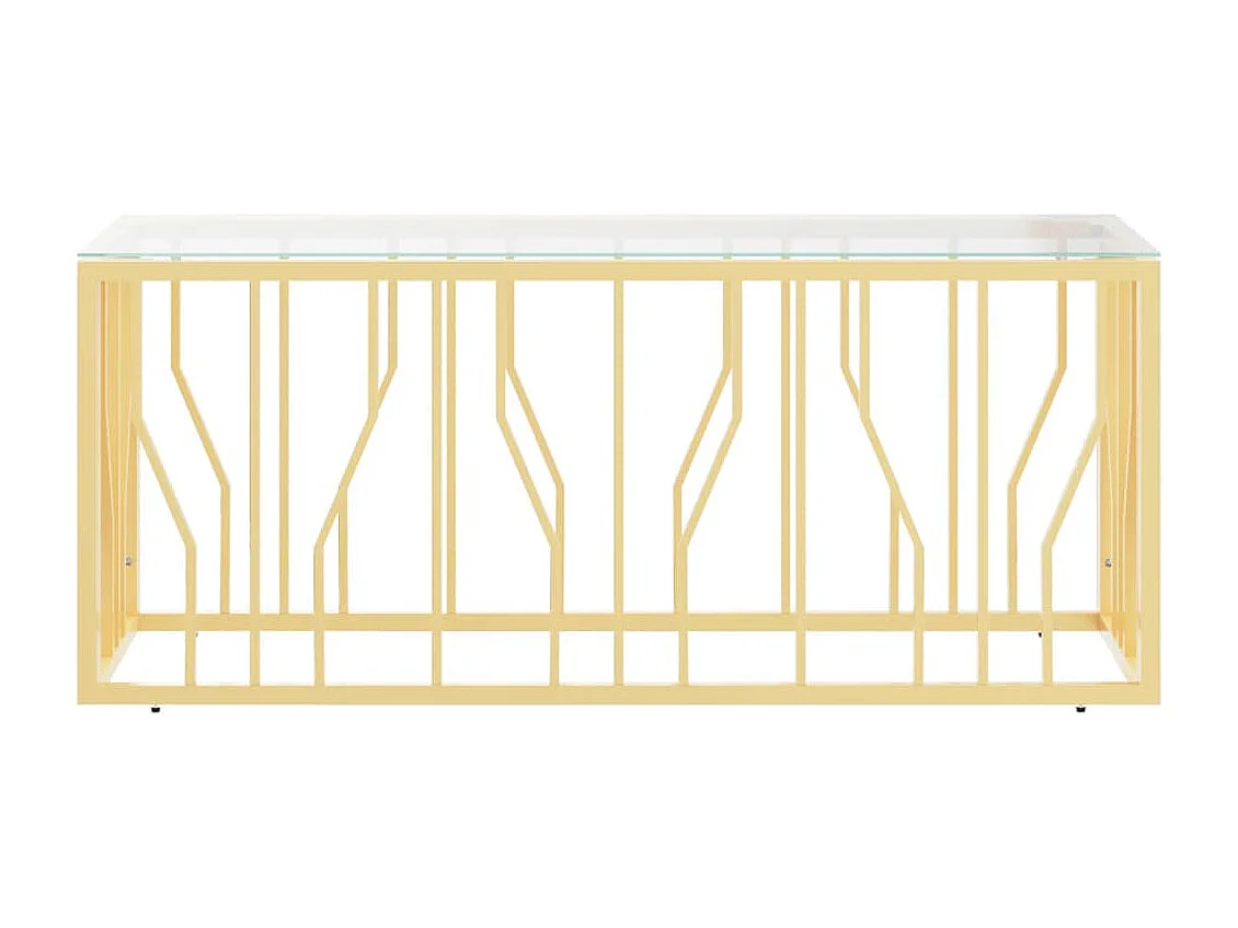 Gold Salontafel 110x45x45 cm RVS en glas