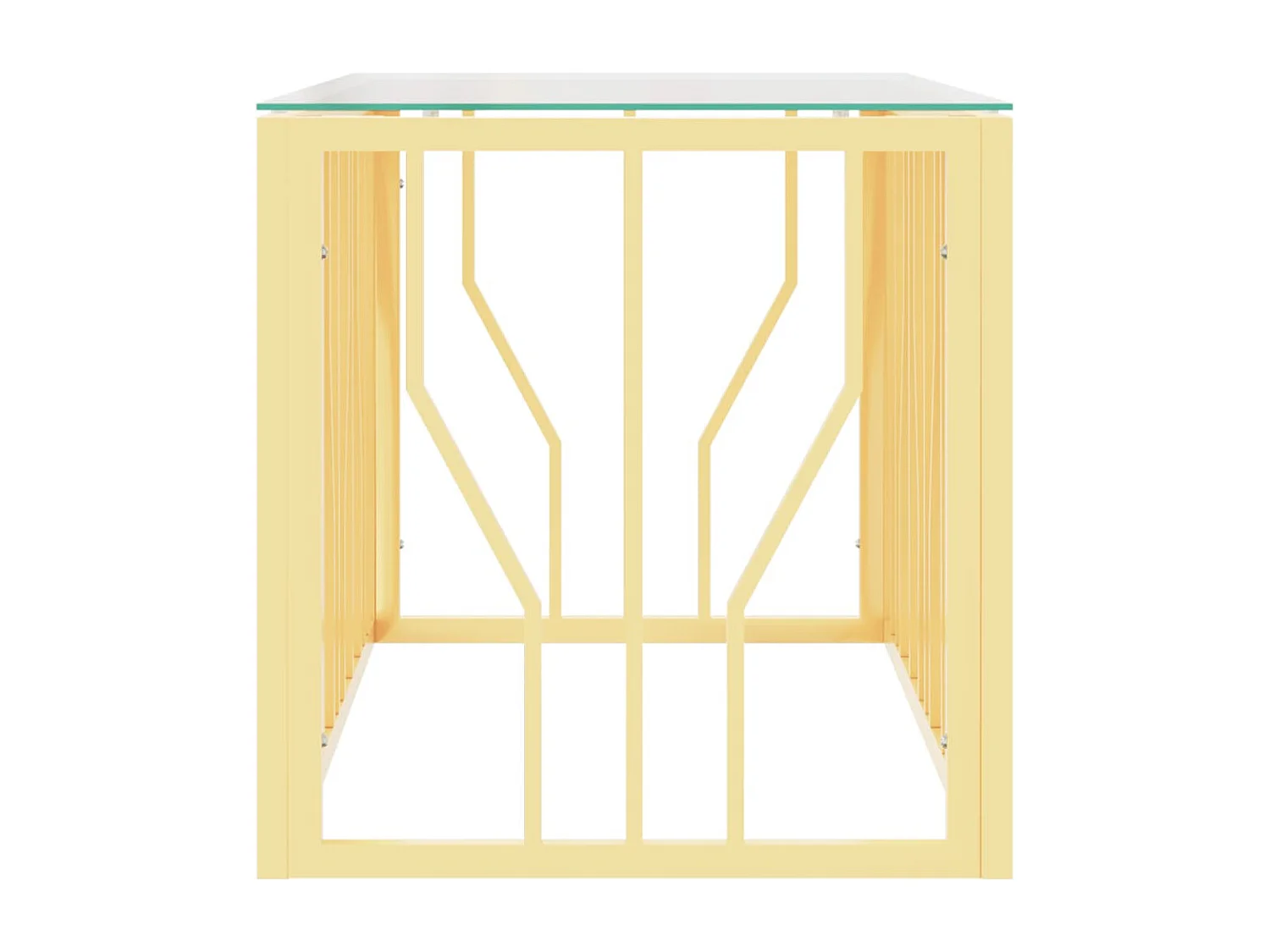 Gold Salontafel 110x45x45 cm RVS en glas
