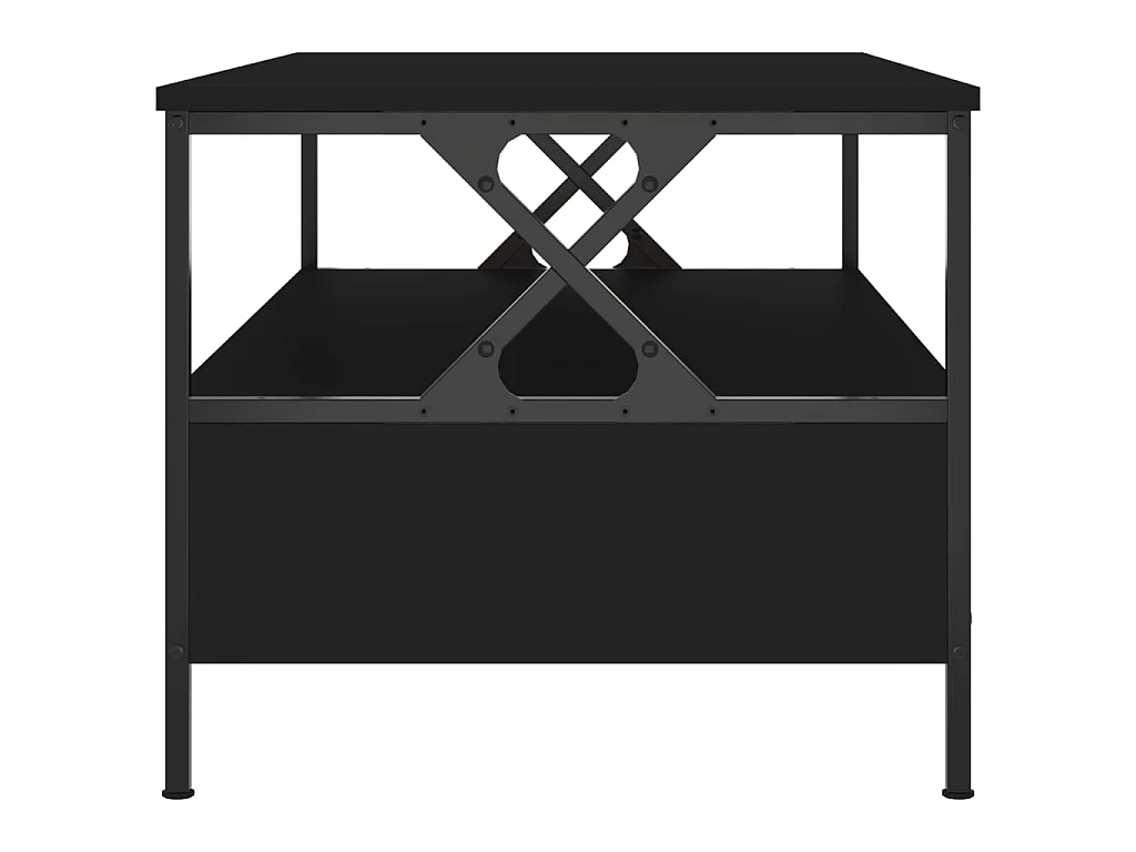 Tavolino Gold nero 100x51x45 cm in MDF