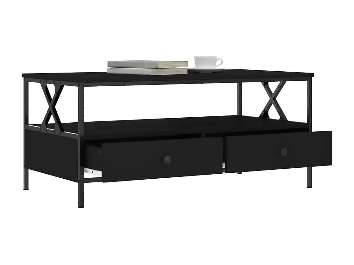 Gold Couchtisch schwarz 100x51x45 cm Holzwerkstoff