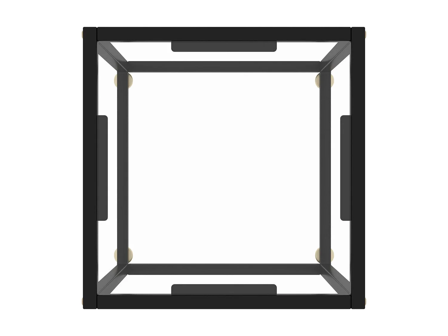 Mesa de centro Gold Negra con cristal templado 40x40x50 cm