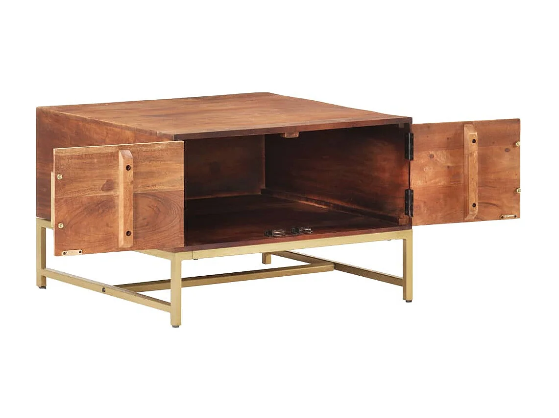 Table basse Marron miel 67x67x45 cm Bois solide d'acacia