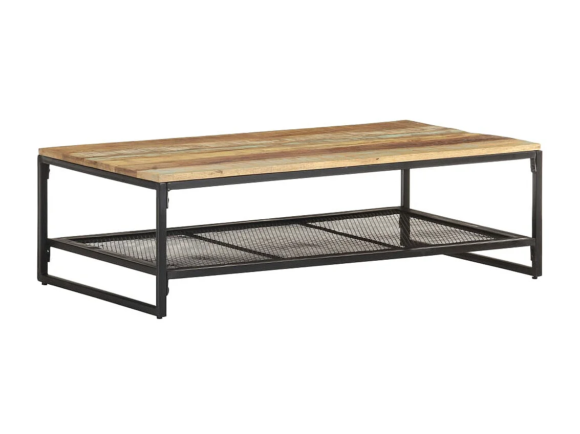 Mesa de centro dourada 110x60x35 cm Madeira maciça recuperada