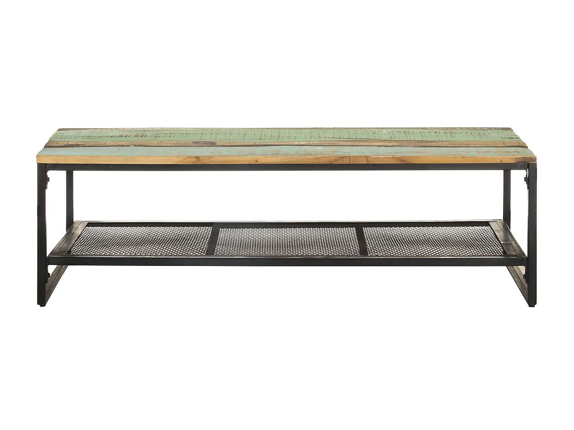 Mesa de centro dourada 110x60x35 cm Madeira maciça recuperada