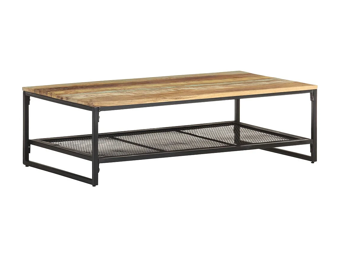 Mesa de centro dourada 110x60x35 cm Madeira maciça recuperada