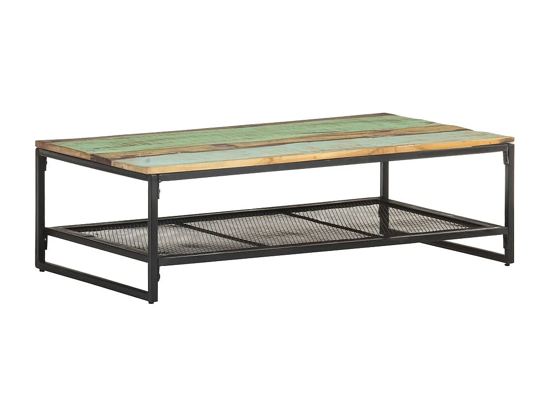 Mesa de centro dourada 110x60x35 cm Madeira maciça recuperada