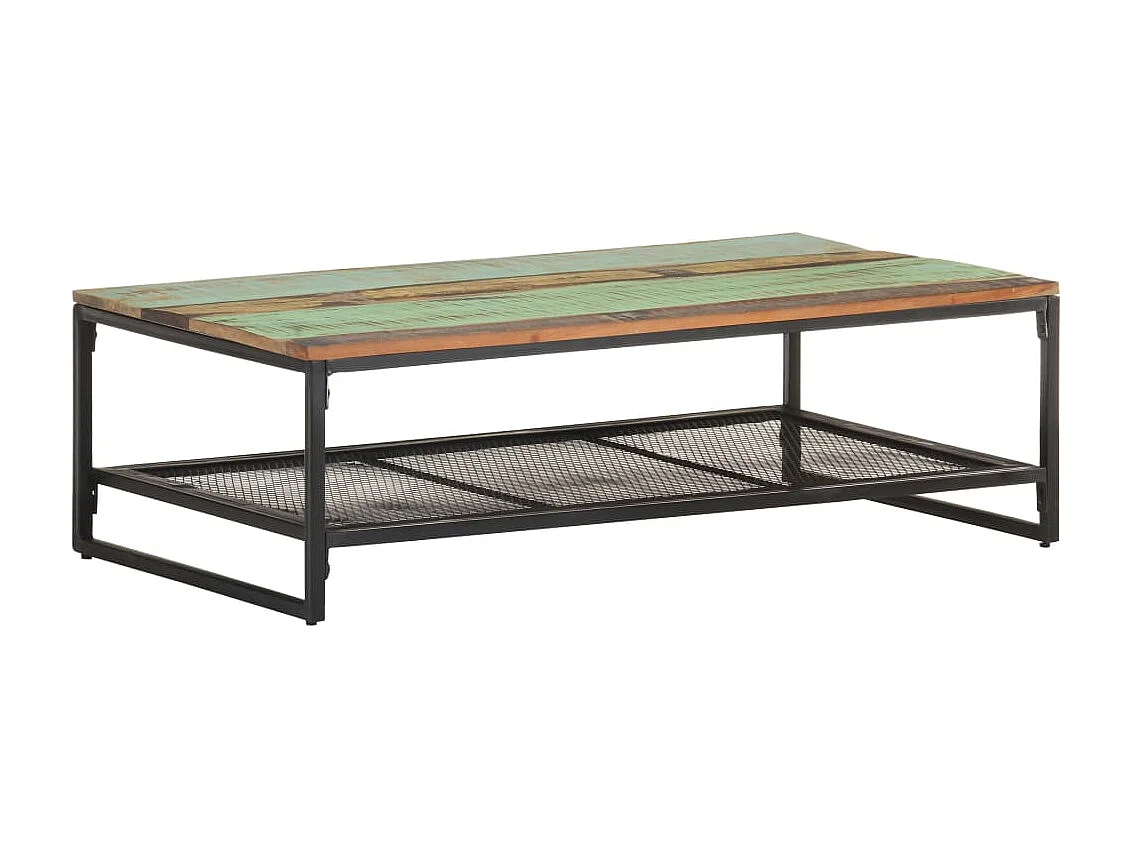 Mesa de centro dourada 110x60x35 cm Madeira maciça recuperada