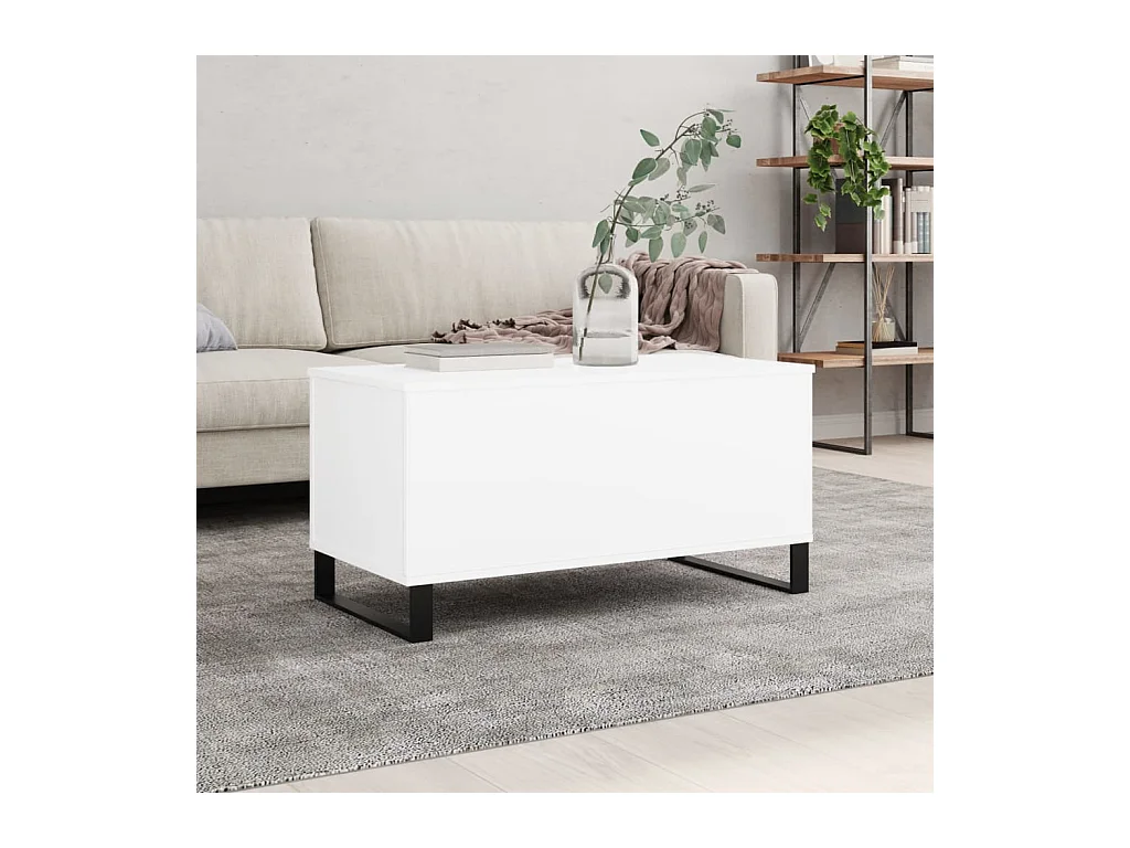 Tavolino Gold Bianco 90x44,5x45 cm MDF