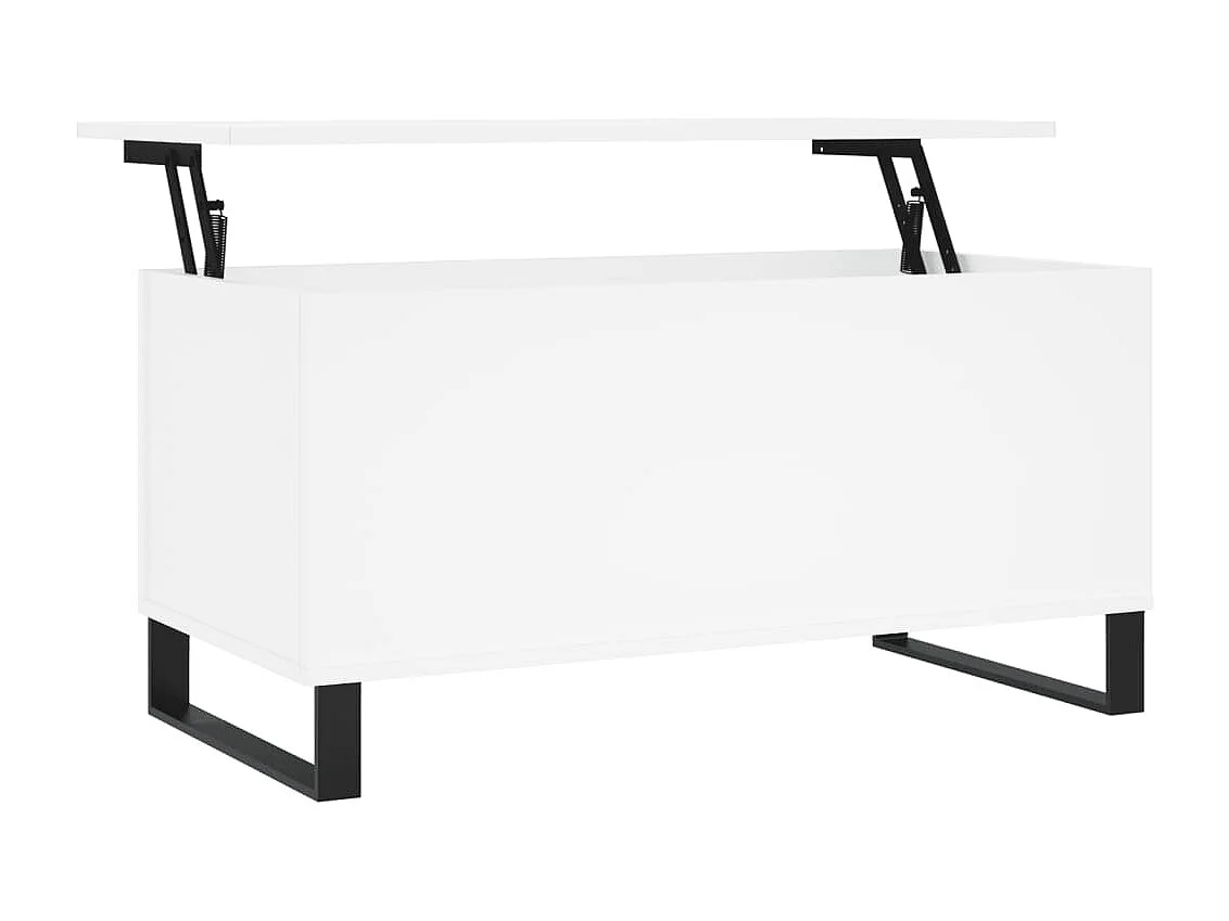 Table basse Blanc 90x44,5x45 cm Bois d'ingénierie