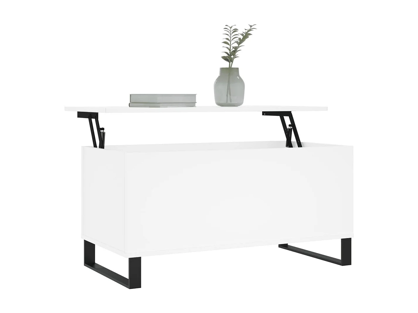 Table basse Blanc 90x44,5x45 cm Bois d'ingénierie