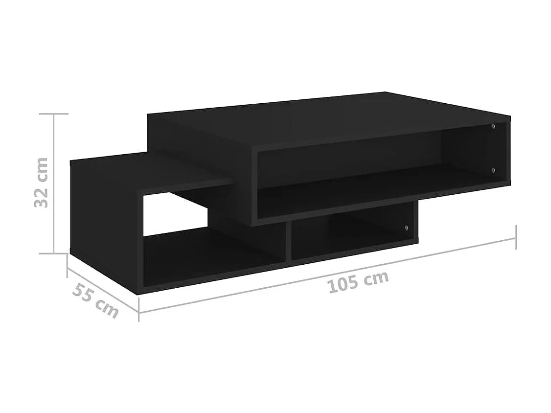 Tavolino Gold Nero 105x55x32 cm Truciolare