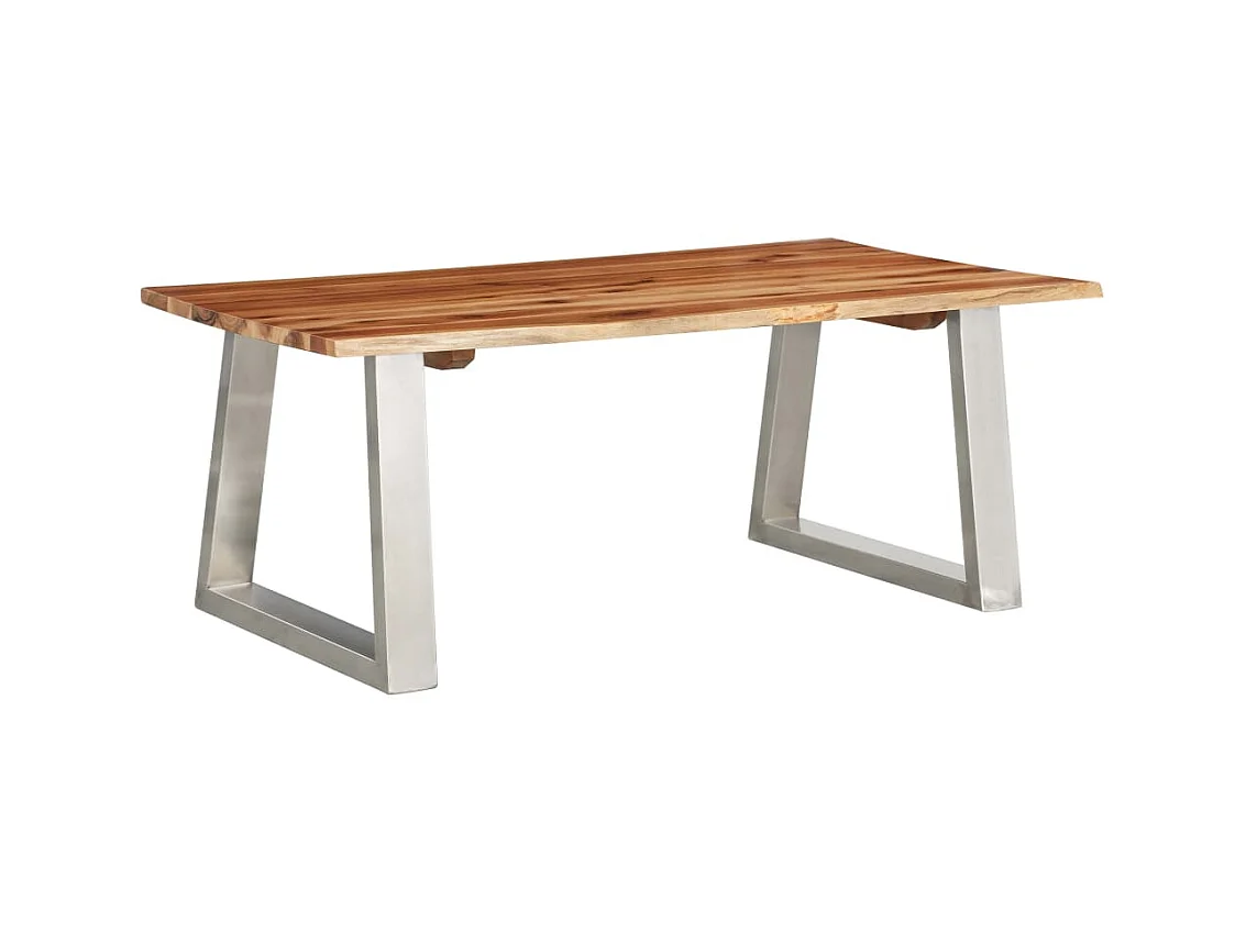 Gold Salontafel 100x60x40 cm Acaciahout en roestvrij staal