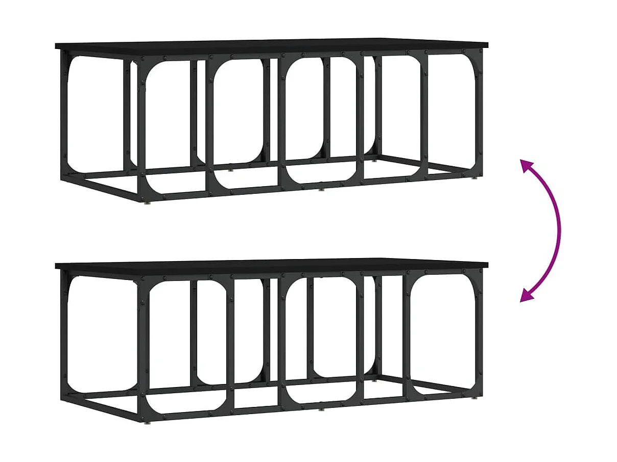 Mesa de centro Gold negra 100x50x35,5 cm de madera contrachapada