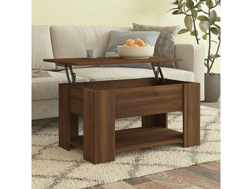 Table basse Chêne marron 79x49x41 cm Bois d'ingénierie