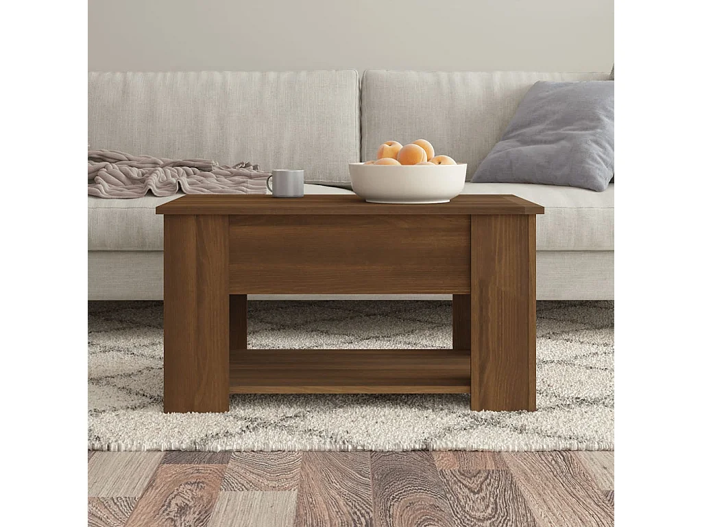 Table basse Chêne marron 79x49x41 cm Bois d'ingénierie