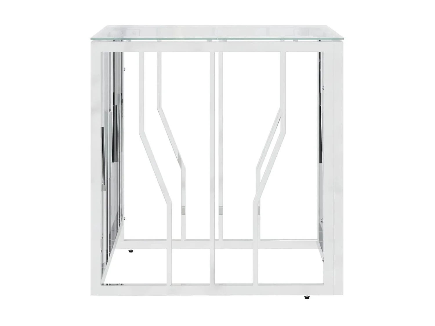 Gold-Silber-Couchtisch 50x50x50 cm aus Edelstahl und Glas