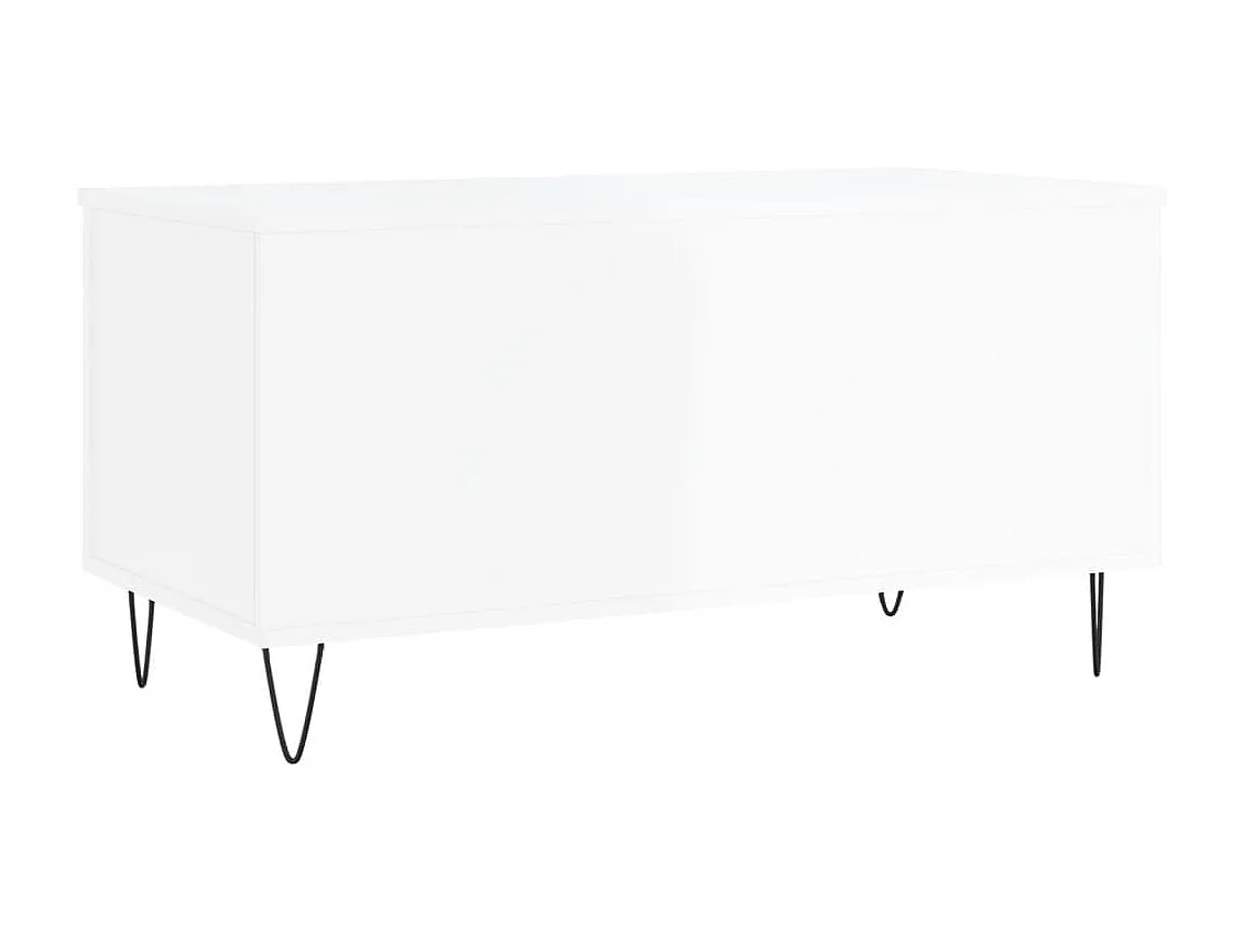 Mesa de centro dourada branco brilhante 90x44,5x45 cm Madeira trabalhada
