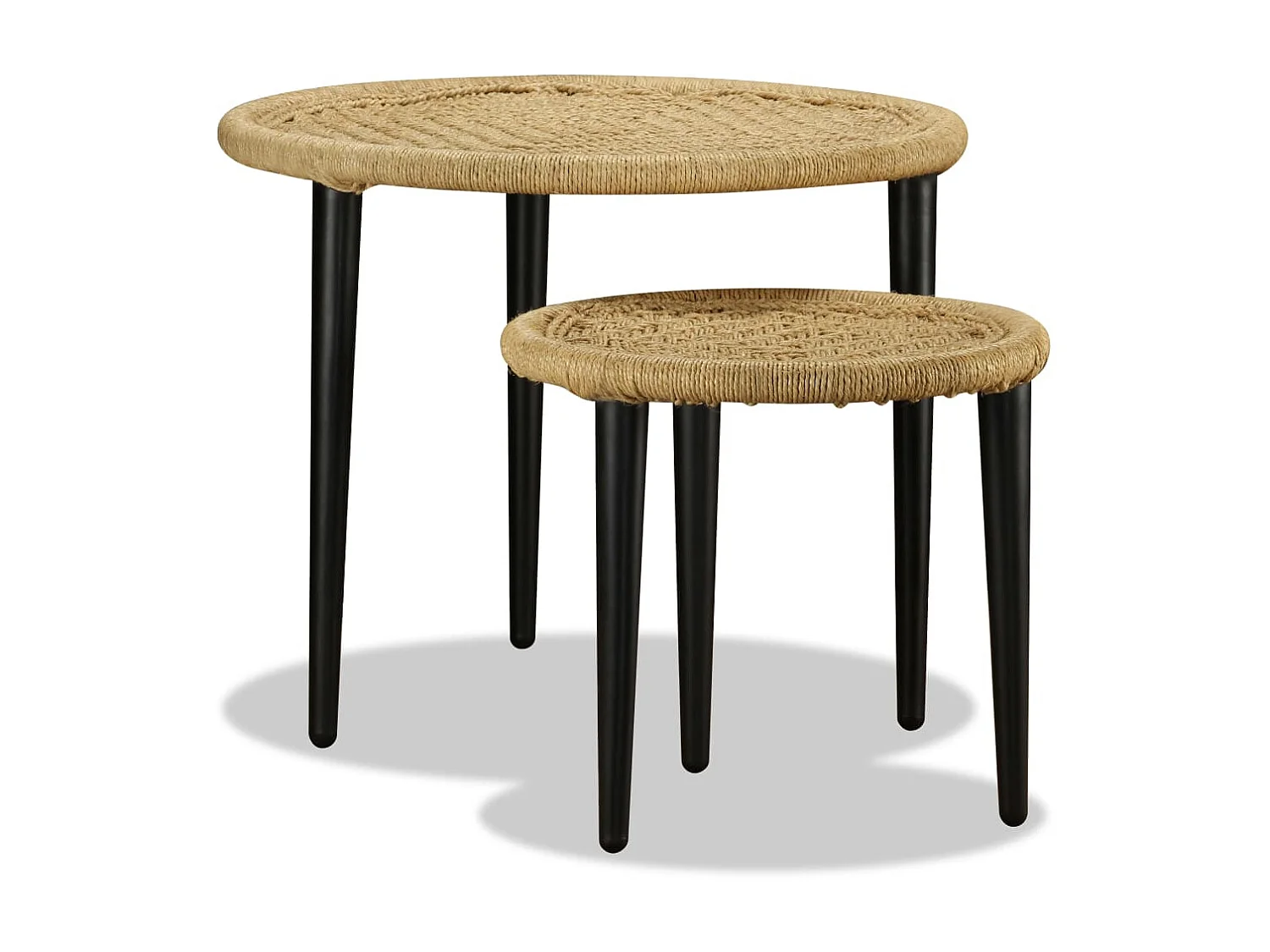 Gold Couchtisch 2 Stück Naturjute