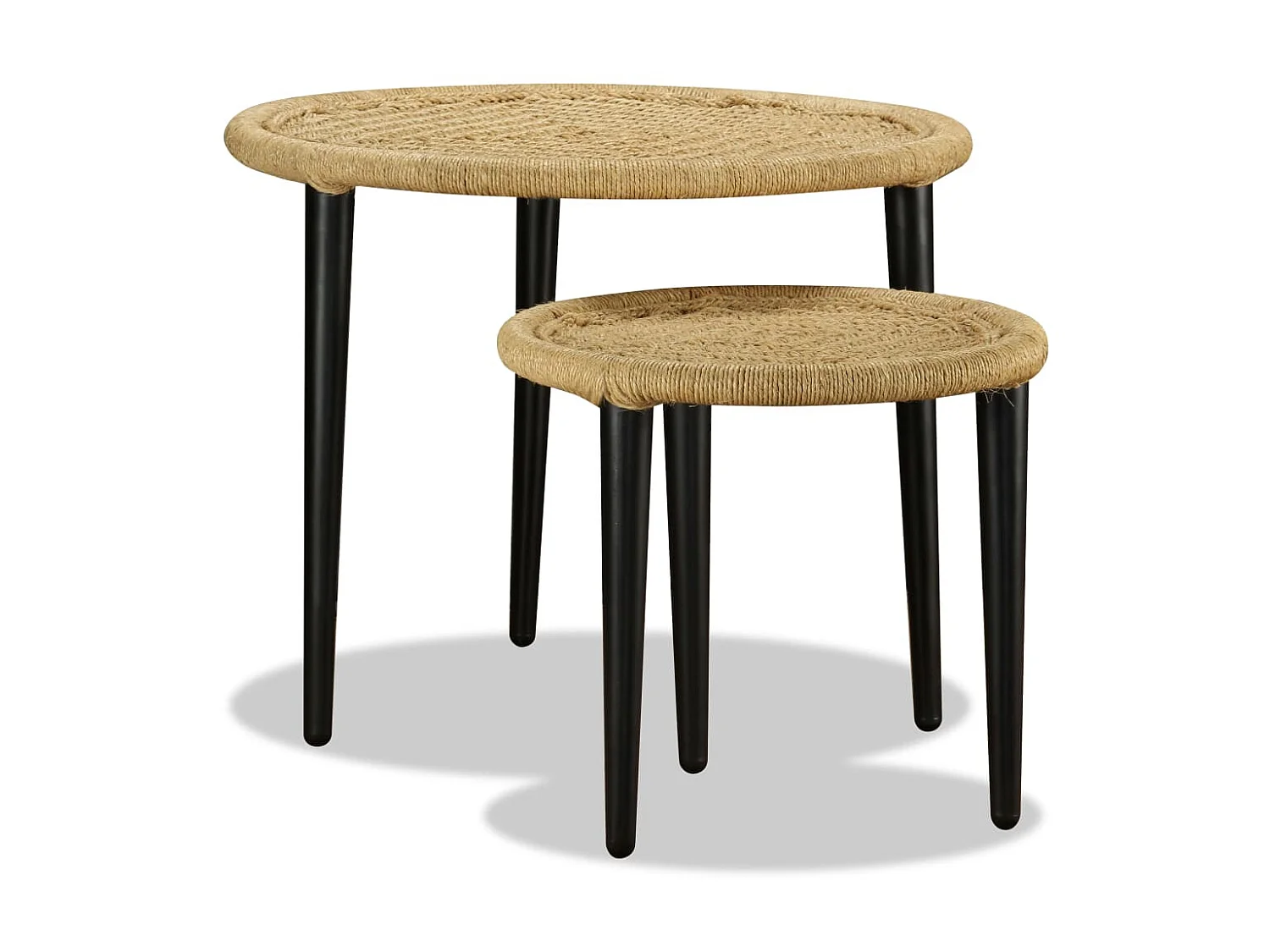 Gold Couchtisch 2 Stück Naturjute