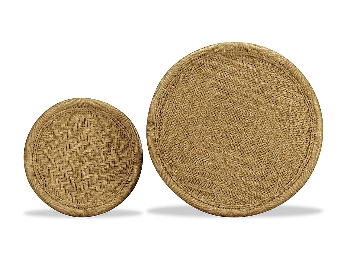 Gold Couchtisch 2 Stück Naturjute