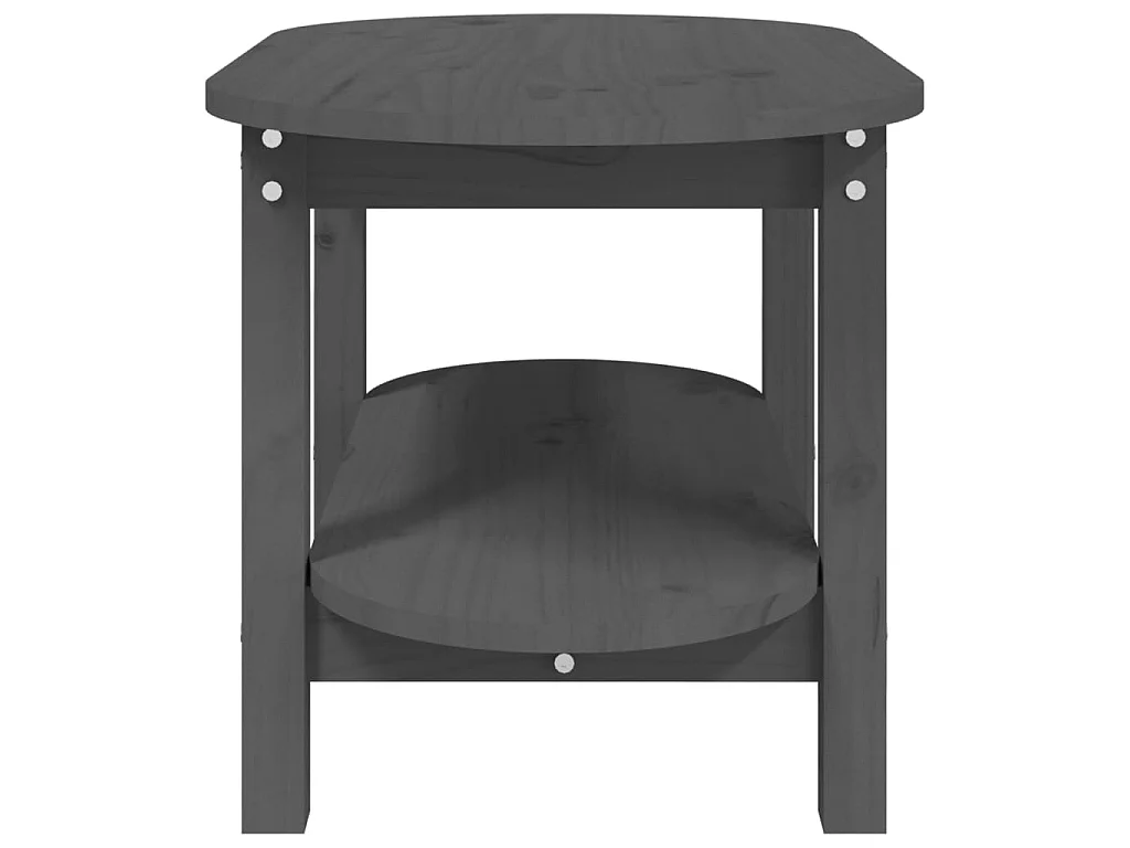 Mesa de centro Gold Gris 80x45x45 cm Madera maciza de pino