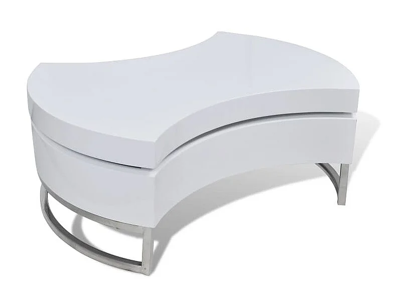 Gouden verstelbare vorm salontafel hoogglans wit