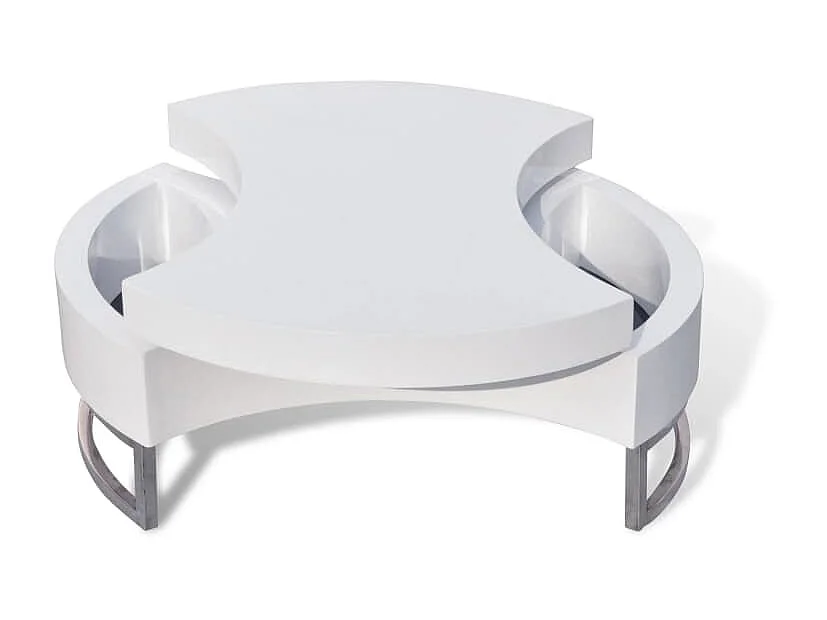 Gouden verstelbare vorm salontafel hoogglans wit