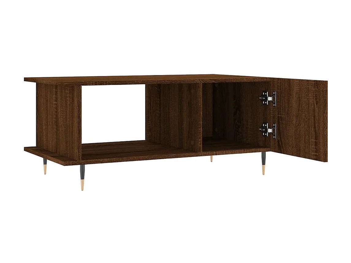 Couchtisch aus goldbrauner Eiche, 90 x 50 x 40 cm, Holzwerkstoff