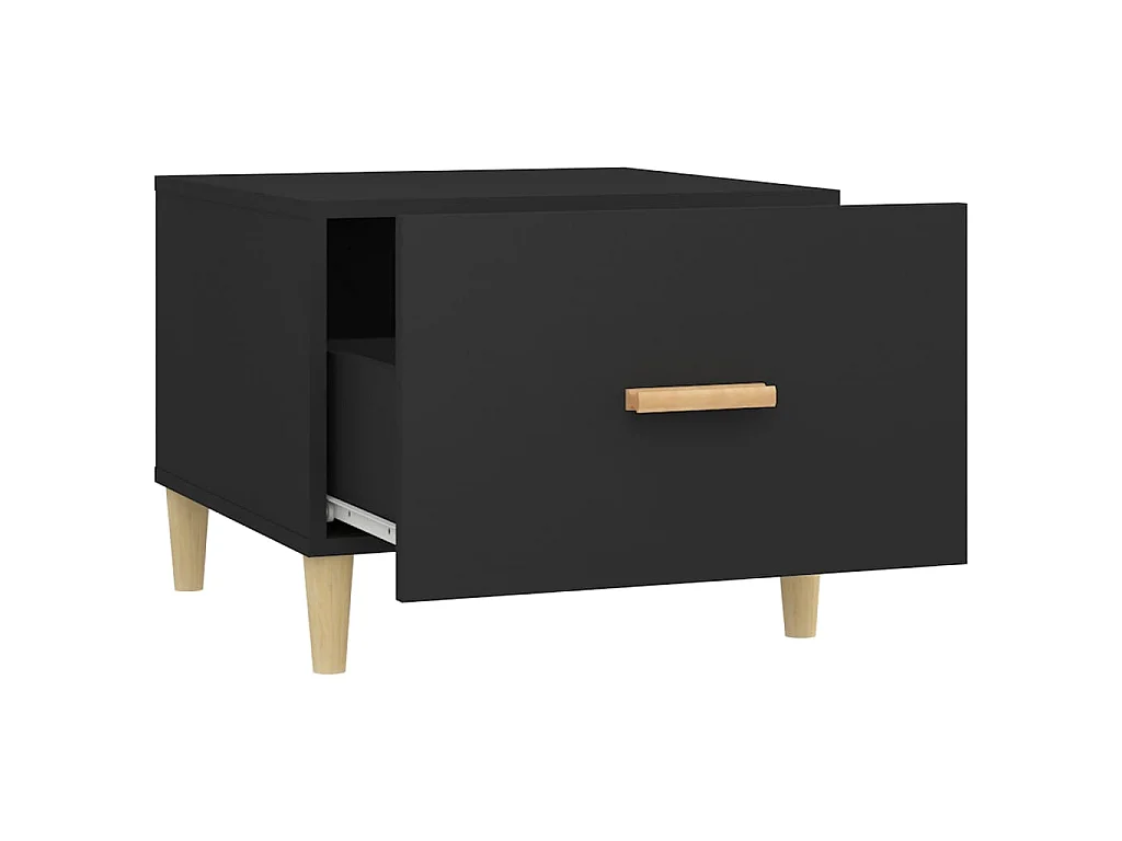 Mesa de centro Gold Negro 50x50x40 cm Madera contrachapada