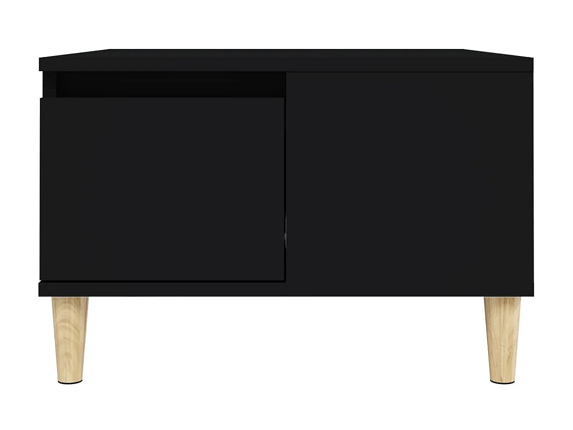 Mesa de centro dourada preta 55x55x36,5 cm madeira projetada