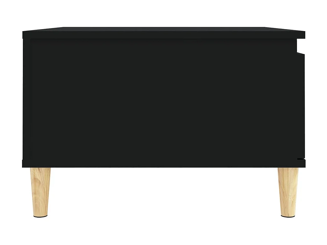 Mesa de centro dourada preta 55x55x36,5 cm madeira projetada