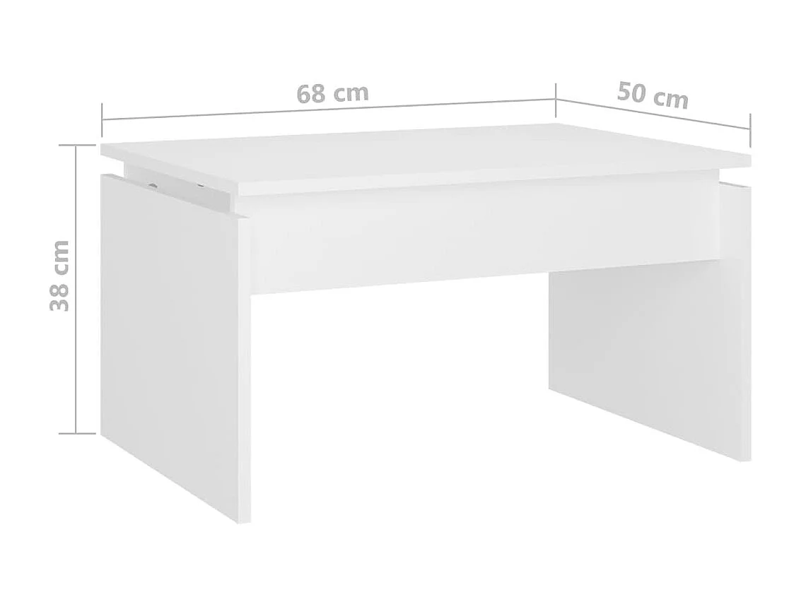 Tavolino Gold Bianco 68x50x38 cm Truciolare