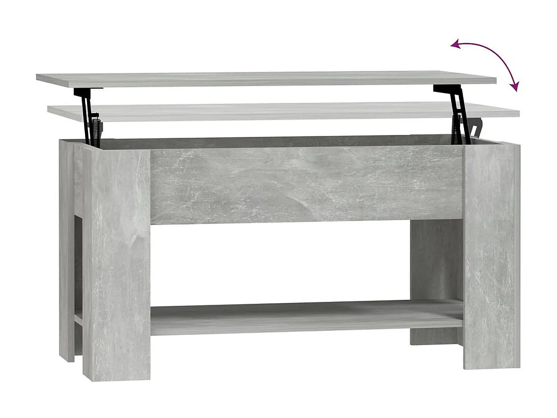 Mesa de centro Gold Gris hormigón 101x49x52 cm Madera contrachapada