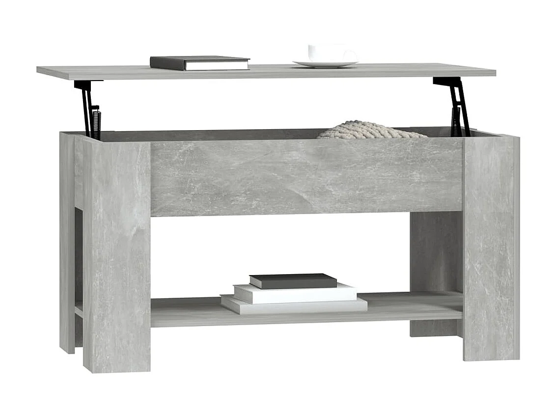 Mesa de centro Gold Gris hormigón 101x49x52 cm Madera contrachapada